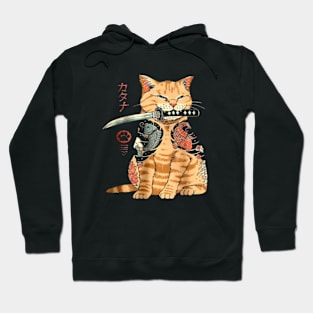 Funny Cat With katana Hoodie